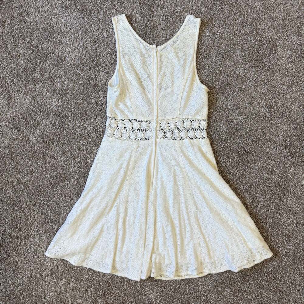 Free People Ivory Lace Skater Dress Coquette Cottagecore Balletcore Boho - Picture 2 of 7